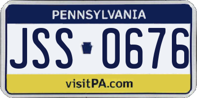 PA license plate JSS0676