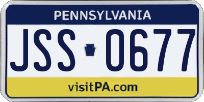 PA license plate JSS0677