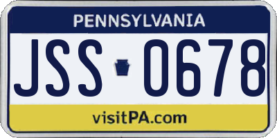 PA license plate JSS0678