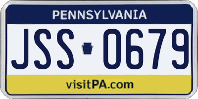 PA license plate JSS0679