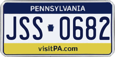 PA license plate JSS0682