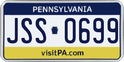 PA license plate JSS0699