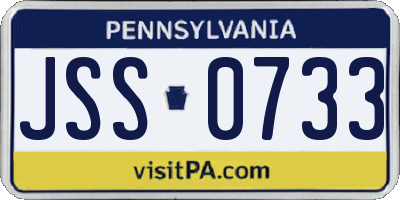 PA license plate JSS0733