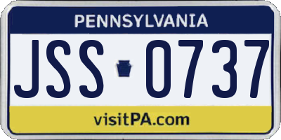 PA license plate JSS0737