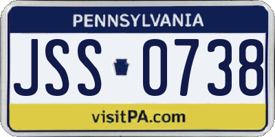 PA license plate JSS0738