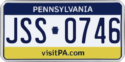 PA license plate JSS0746