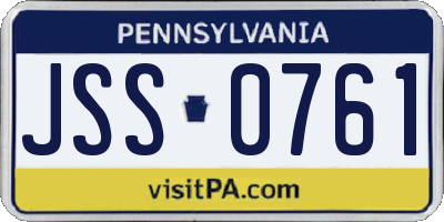 PA license plate JSS0761