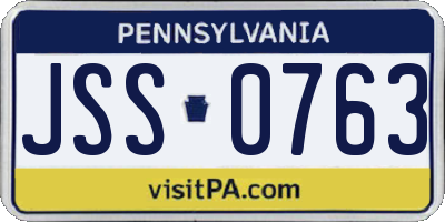 PA license plate JSS0763