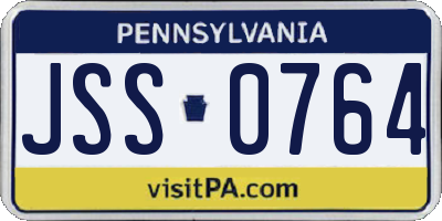 PA license plate JSS0764