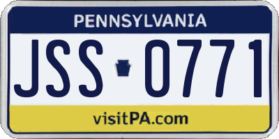 PA license plate JSS0771