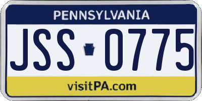 PA license plate JSS0775