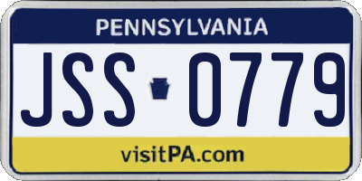 PA license plate JSS0779