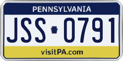 PA license plate JSS0791