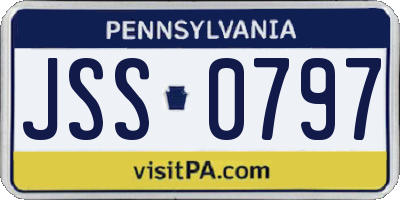 PA license plate JSS0797