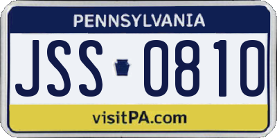 PA license plate JSS0810
