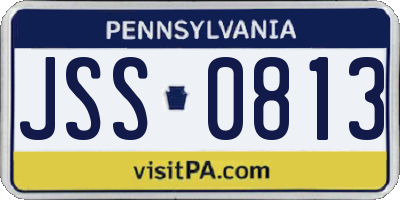 PA license plate JSS0813