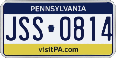 PA license plate JSS0814