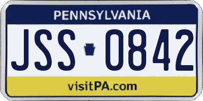 PA license plate JSS0842
