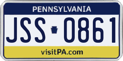PA license plate JSS0861