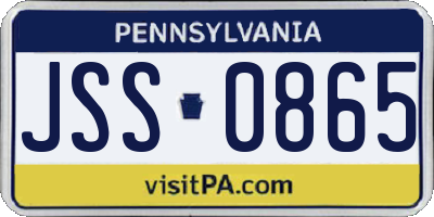 PA license plate JSS0865
