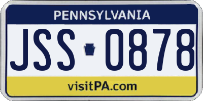 PA license plate JSS0878