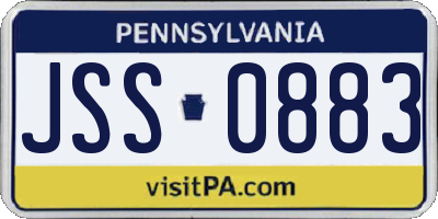 PA license plate JSS0883