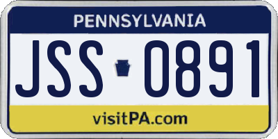 PA license plate JSS0891