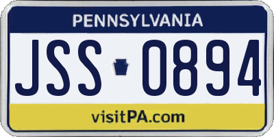 PA license plate JSS0894