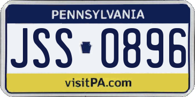 PA license plate JSS0896