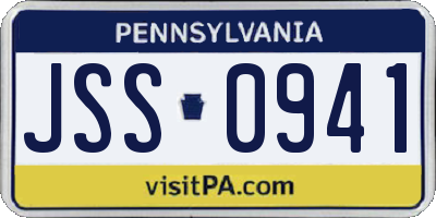 PA license plate JSS0941