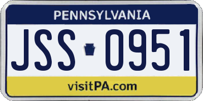 PA license plate JSS0951