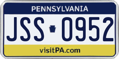 PA license plate JSS0952