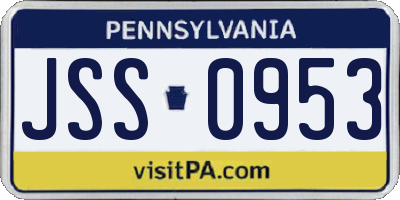 PA license plate JSS0953