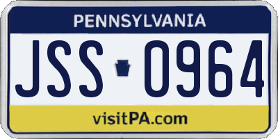PA license plate JSS0964