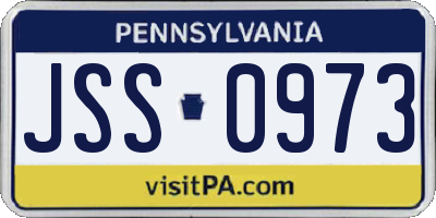 PA license plate JSS0973