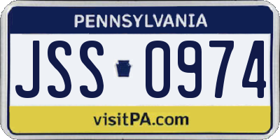 PA license plate JSS0974