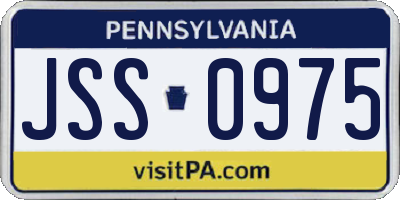 PA license plate JSS0975