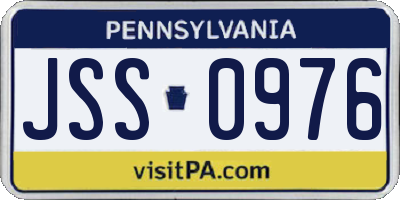 PA license plate JSS0976