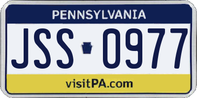 PA license plate JSS0977