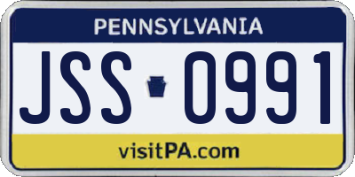 PA license plate JSS0991