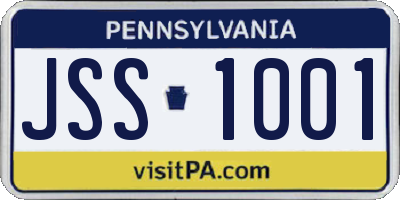 PA license plate JSS1001