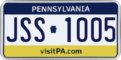 PA license plate JSS1005
