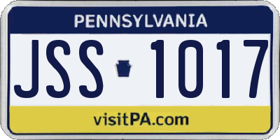 PA license plate JSS1017