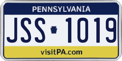 PA license plate JSS1019
