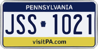 PA license plate JSS1021