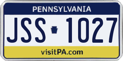 PA license plate JSS1027