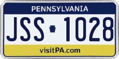 PA license plate JSS1028