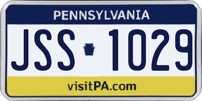 PA license plate JSS1029