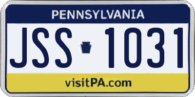 PA license plate JSS1031