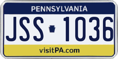 PA license plate JSS1036